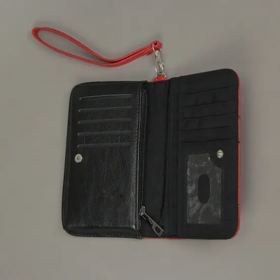 Red and Gold Book of Love Wallet ID Holder Snap Close Novelty Fashion Wristlet {4}