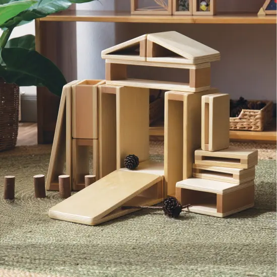 Kaplan Early Learning Company Mini Hollow Blocks in Different Shapes - 24 Pieces {4}