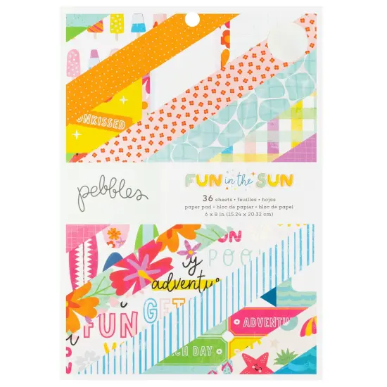 Pebbles Double-Sided 6x8" Paper Pad with Holographic Foil - Fun In The Sun {1}