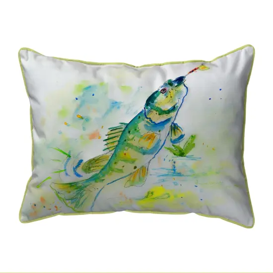 Betsy Drake Yellow Perch Fish Extra Large 20 X 24 Indoor / Outdoor Pillow {1}
