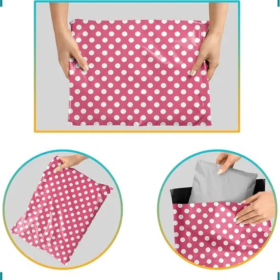 9 x 12 Polka Dot Poly Mailer Envelopes Durable 2 Mil Shipping Bags for Mailing & Packaging {3}