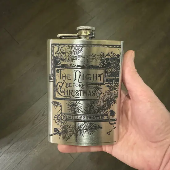 8oz Night Before Christmas Stainless Steel Flask {4}