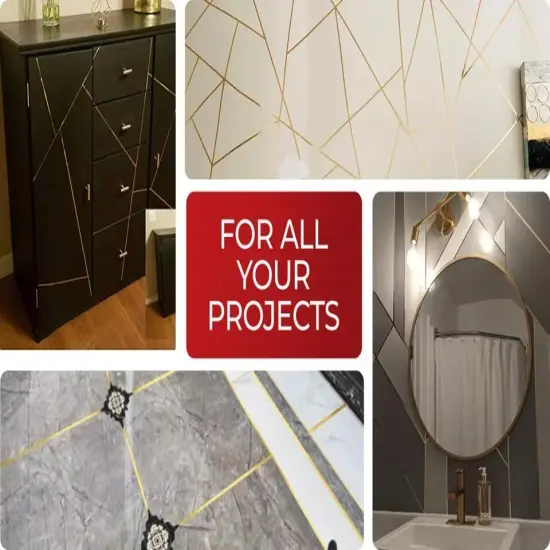 Decorative Metalized Tape for Walls and DIY Art Projects. Silver, 1/4" {2}