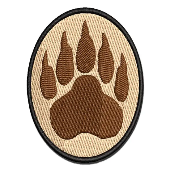Grizzly Bear Claw Paw Multi-Color Embroidered Iron-On or Hook & Loop Patch Applique {1}
