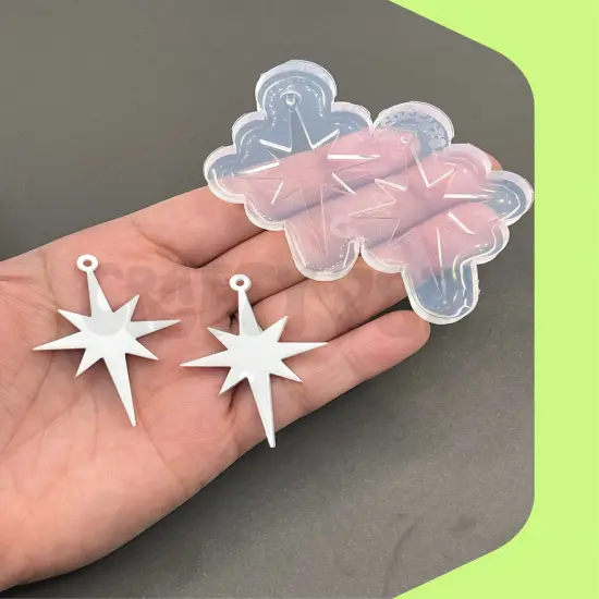 Christmas Star Dangle Earring Silicone Mold (C15) {6}