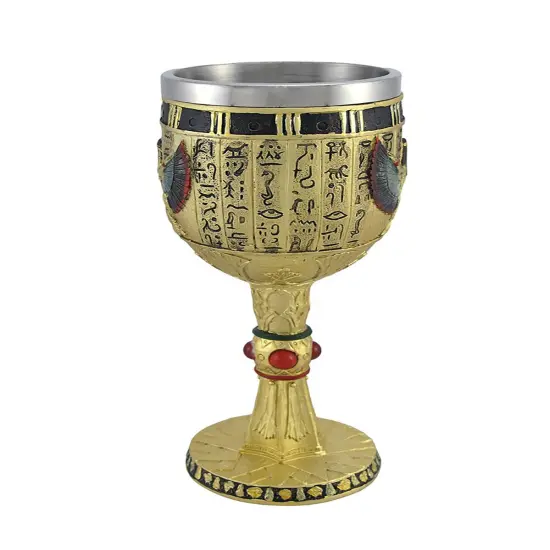 Egyptian Winged Isis Golden Wine Goblet 6 oz. {3}