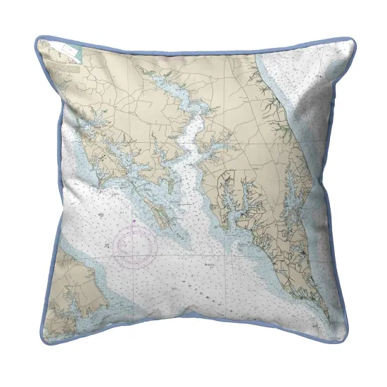 Leonardtown, MD Large Map Pillow 18x18 &ndash; Corded Decor {1}