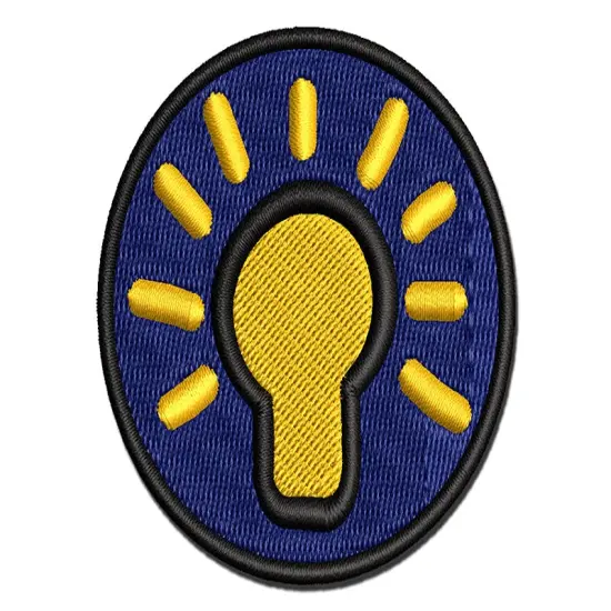 Light Bulb Idea Doodle Multi-Color Embroidered Iron-On or Hook & Loop Patch Applique {1}