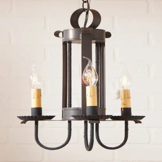 Irvins Country Tinware Large Amherst Hanging Light in Kettle Black {4}