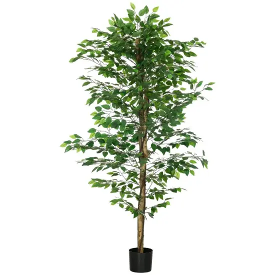 6ft Artificial Tree Ficus for Indoor Outdoor Home Decor, Fake Tree {1}