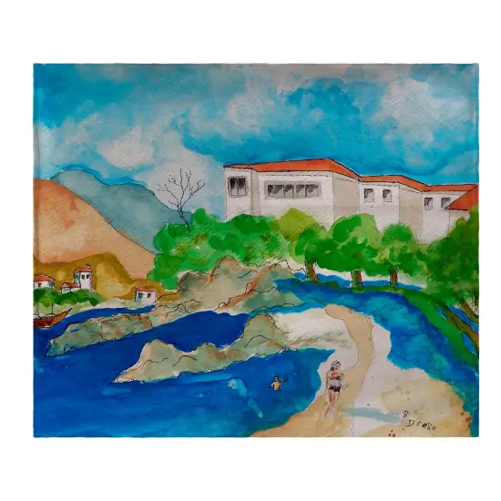 Betsy Drake Blue Lagoon Throw Blanket {1}