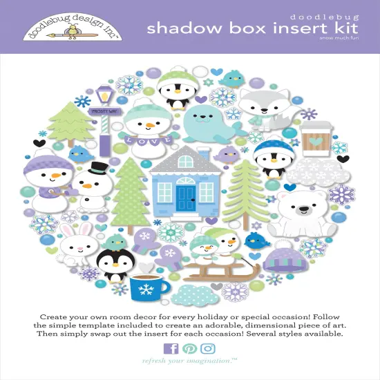 Doodlebug Design Shadow Box Insert Kit-Snow Much Fun {1}