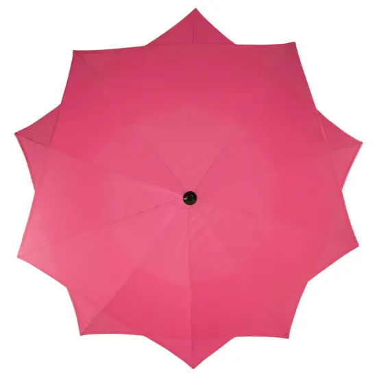 Northlight 8.85ft Outdoor Patio Lotus Umbrella with Hand Crank, Pink {4}