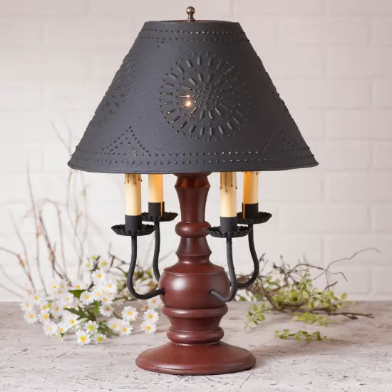 Cedar Creek Lamp in Sturbridge Red with Shade {3}