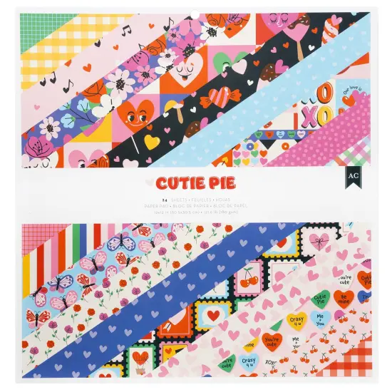 American Crafts Double-Sided Paper Pad 12"X12" 24/Pkg-Cutie Pie {1}