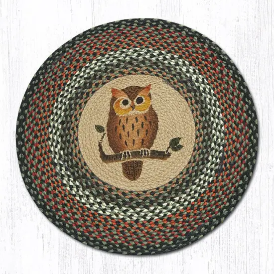 Earth Rugs RP-220 Owl Round Patch 27" x 27" {1}