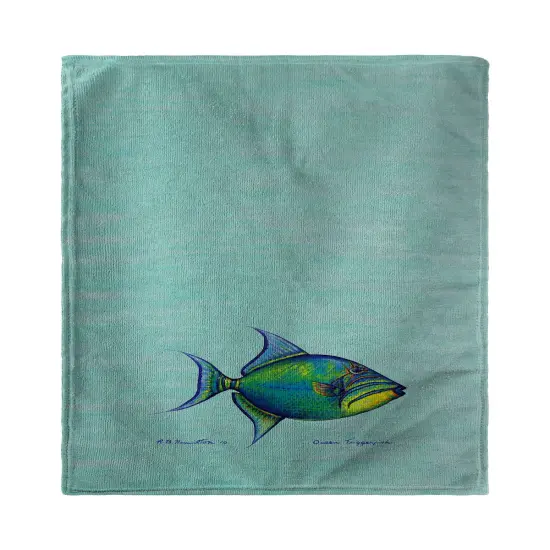Betsy Drake Trigger Fish - Teal Beach Towel {1}