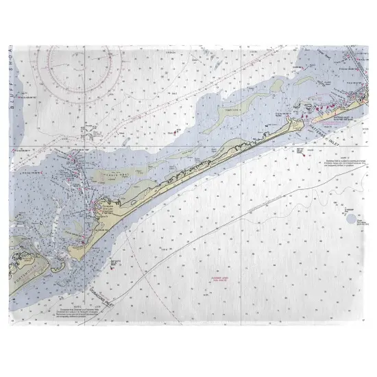 Betsy Drake Ocracoke Inlet, NC Nautical Map Place Mat Set of 4 {1}
