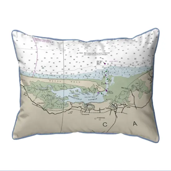 Cape Cod Sandy Neck Map Pillow 16x20 &ndash; Large Corded Indoor/Outdoor {1}