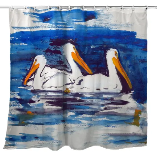 Betsy Drake Three Pelicans Shower Curtain {1}