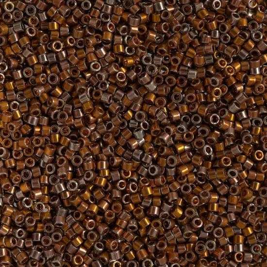 Miyuki Delica 3.3g Gold 24kt Glass Beads, 11/0 Gold Red AB (DB0506) {1}