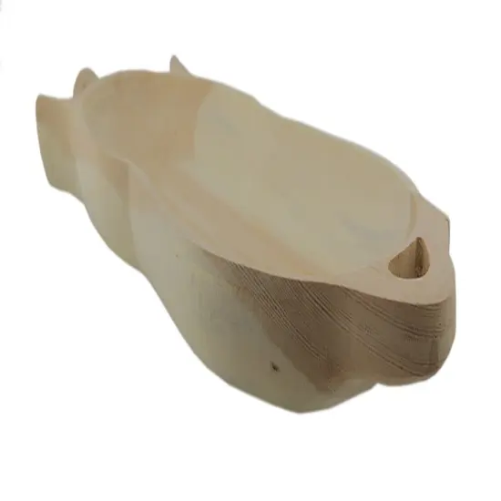 Hand Carved Wooden Pig Platter Decorative Serving Tray 24 inch {4}