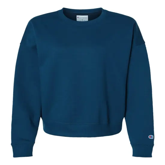 Champion&reg; Women's Powerblend Crewneck Long Sleeve Sweatshirt Late night blue {1}