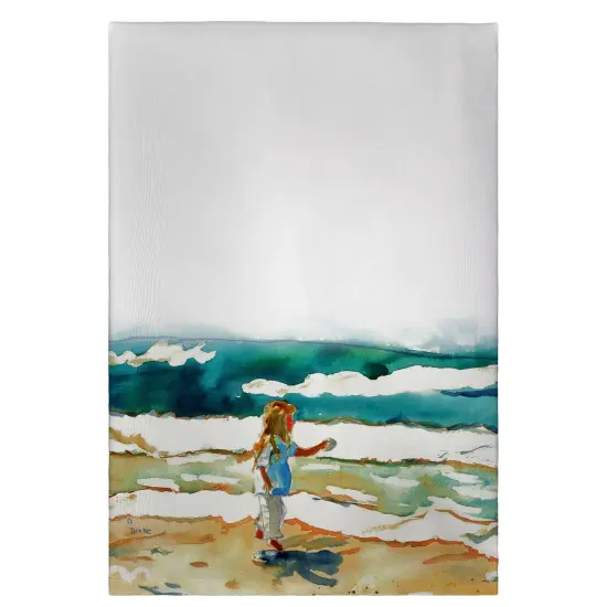 Betsy Drake Girl at Beach Guest Towel {1}