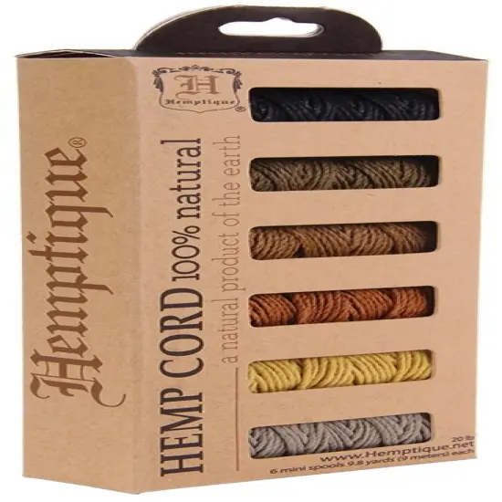 Hemptique Hemp Cord Mini Spools 20lb 9.8yd 6/Pkg {1}