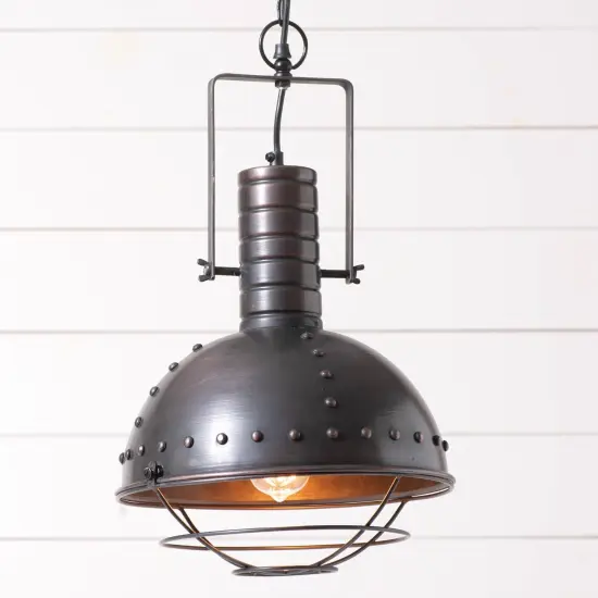 Irvins Country Tinware Warehouse Dome Light Pendant Black {3}