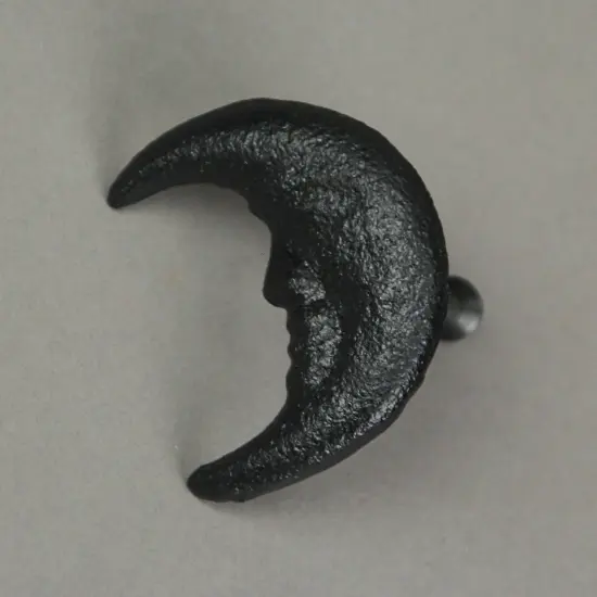 Set of 6 Cast Iron Crescent Moon Face Drawer Pulls {6}