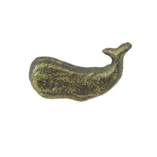 Rustic Cast Iron Whale Drawer Pull Decorative Cabinet Knob Nautical Set of 6 {1}