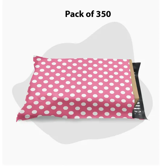 10 x 13 Pink Polka Dot Poly Bag Mailer Envelopes 2 Mil {1}