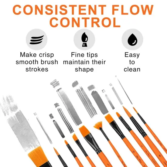10Pcs Artist Paint Brushes Set for Acrylic Watercolor Art Craft Painting Brush {2}