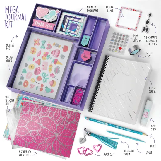 Pretty Me DIY Journal Kit for Girls - Great Gift for 8-14 Year Old Girl - Cool Birthday Gifts Ideas for Teens - Fun, Cute Art & Crafts Kits for Tween Teenage Kids - Scrapbook & Diary Supplies Toy Set {2}