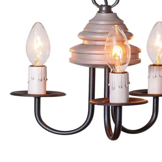 Irvins Country Tinware Bellview Chandelier in Earl Gray - 3 Light Grey {3}