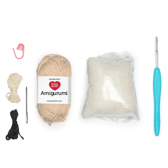 Red Heart Amigurumi Kit-Eddy The Bear {2}