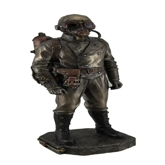 Steampunk Aeronaut Metallic Antique Bronze Finish Statue {1}