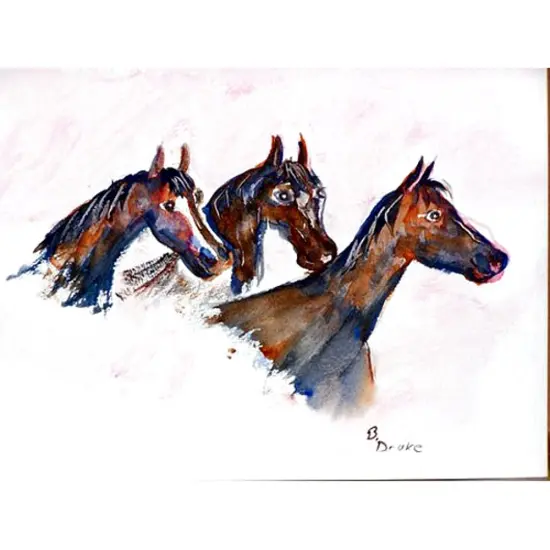 Betsy Drake Three Horses Place Mat Set of 4 {1}