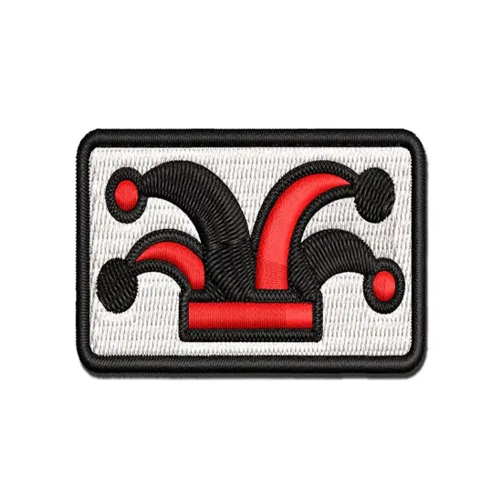 Jester Joker Hat Tarot Card Multi-Color Embroidered Iron-On or Hook & Loop Patch Applique {1}
