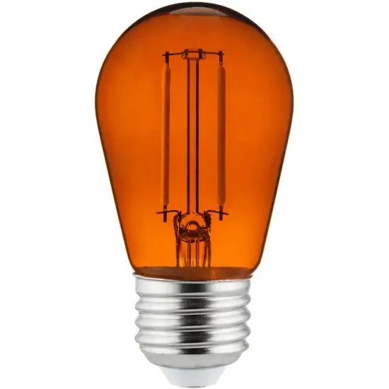 6Pk - 2 watts Orange LED Filament S14 Sign Clear Dimmable Light Bulb {2}