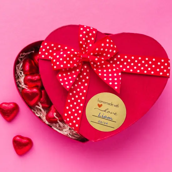 Wrapables 1.5 inch Homemade With Love Stickers Roll, Sealing Stickers and Labels for Boxes, Envelopes, Bags, Small Businesses, Weddings, Parties (500pcs) {5}