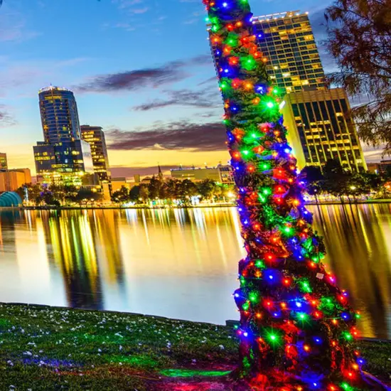 70 Multicolor 5mm LED Christmas Lights, Green Wire, 23.7ft. Multi-Color {3}