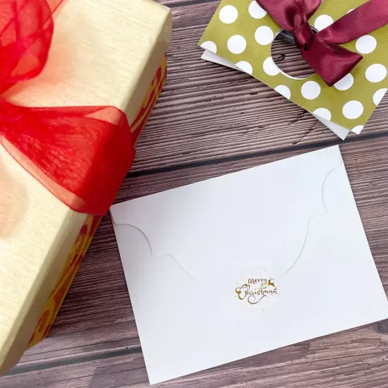 Wrapables Christmas Stickers Label Roll, Holiday Stickers for Sealing Cards, Envelopes, Gift Boxes, Festive Party Favors (500 pcs) Merry Christmas {6}