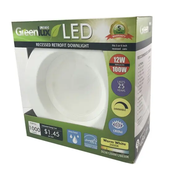 High Quality 5-6 in Recessed LED 12W 3000K Retrofit Downlight Kit - 100w eq. White {2}