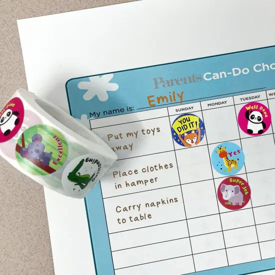 Wrapables 1 Inch Reward, Birthday, Thank You Stickers for Teachers, Students, Classrooms, Party Favors, Gifts, Boxes & Bags (1000pcs) Weather & Floral {9}