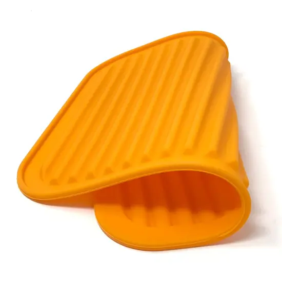 Wrapables, Multi-use Durable Flexible Non-Slip Insulated Mats Silicone Trivets, Set of 2 Orange {3}