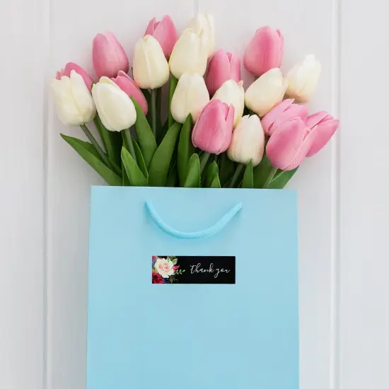 Wrapables 3" x 1" Small Business Thank You Stickers Roll, Sealing Stickers and Labels for Boxes, Envelopes, Bags, Packages Black (120 stickers) {4}