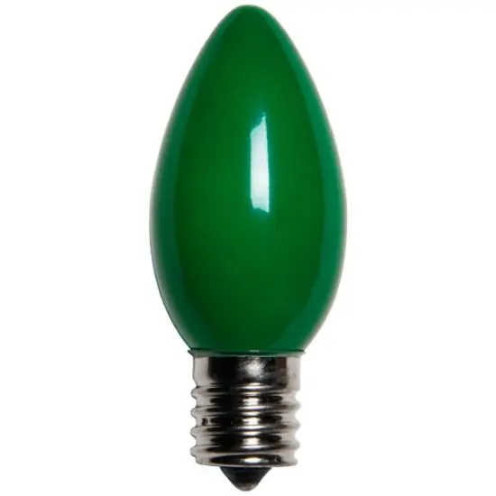 25 Bulbs - C9 Opaque Green, 7 Watt lamp {1}