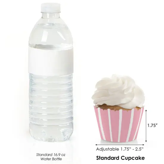 Big Dot of Happiness Pink Stripes - Simple Party Decorations - Party Cupcake Wrappers - Set of 12 {4}